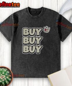 Official Voodoo Token 'Buy Buy Buy' washed t-shirt featuring a stylish design for crypto enthusiasts.