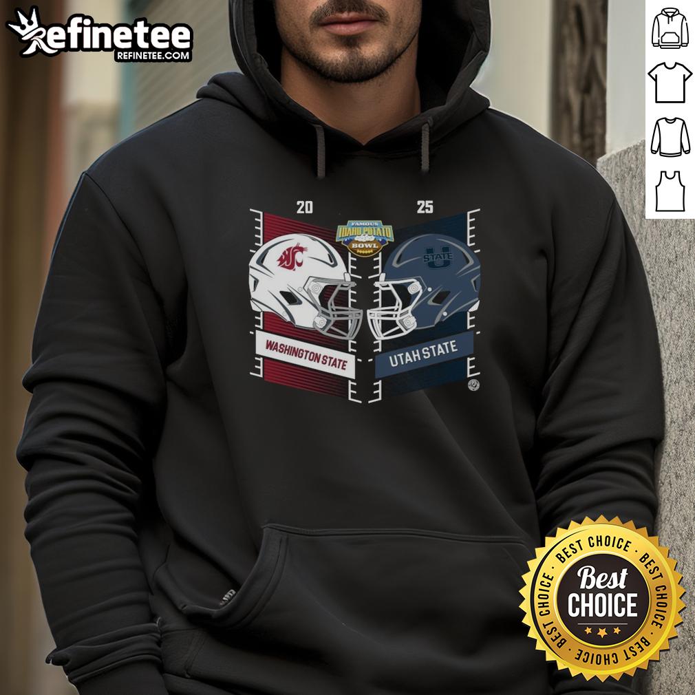 official-washington-state-cougars-vs-utah-state-aggies-2025-famous-idaho-potato-bowl-helmet-hoodie Alt Text: Official Washington State Cougars vs Utah State Aggies 2025 Famous Idaho Potato Bowl helmet hoodie design.