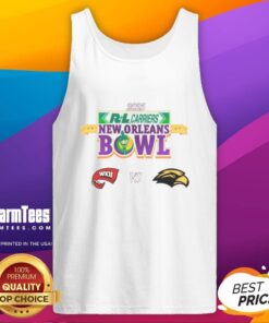 Official Western Kentucky Hilltoppers vs Southern Miss Golden Eagles 2025 New Orleans Bowl tank top design.