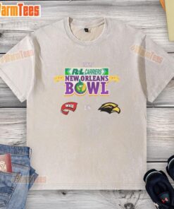 Official Western Kentucky Hilltoppers vs Southern Miss Golden Eagles 2025 New Orleans Bowl washed t-shirt design.