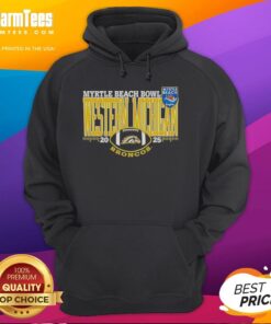 Official Western Michigan Broncos 2025 Myrtle Beach Bowl logo hoodie featuring team colors and design.