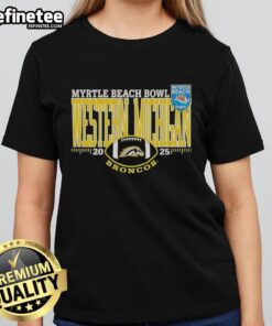 Official Western Michigan Broncos Myrtle Beach Bowl 2025 ladies tee in team colors, perfect for game day and support.