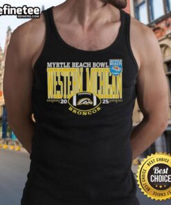 Official Western Michigan Broncos Myrtle Beach Bowl 2025 tank top featuring team colors and logo, perfect for fans.