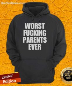Official Worst Fcking Parents Ever Hoodie in black with bold white text, perfect for humorous gift ideas for parents.