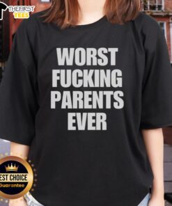 Official Worst F*cking Parents Ever Ladies Tee featuring bold text design on a stylish womens t-shirt for humorous parenting.