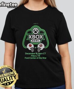 Official Xbox Bowl 2025: Missouri State Bears vs Arkansas State Red Wolves football ladies tee, December 18, Frisco TX.