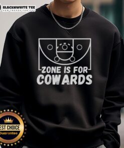 Official Zone Is For Cowards Sweatshirt featuring bold text design, perfect for casual wear and expressing individuality.
