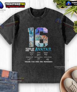 Original 16 Years Avatar Movies 3 Thank You For The Memories signatures washed t-shirt design