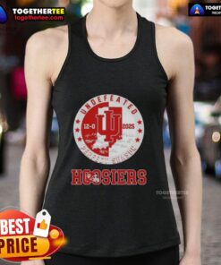 Original 2025 Undefeated 12-0 Perfect Season Indiana Hoosiers tank top featuring all signatures, perfect for fans.