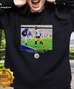 Alt Text: Original Aaron Rodgers Pittsburgh Steelers NFL 2025 sweatshirt featuring vibrant team colors and player graphics.