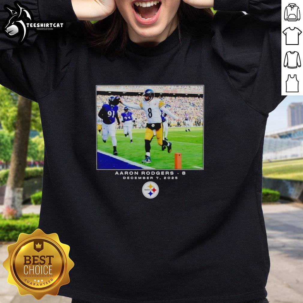 original-aaron-rodgers-pittsburgh-steelers-football-nfl-2025-photo-sweatshirt Alt Text: Original Aaron Rodgers Pittsburgh Steelers NFL 2025 sweatshirt featuring vibrant team colors and player graphics.