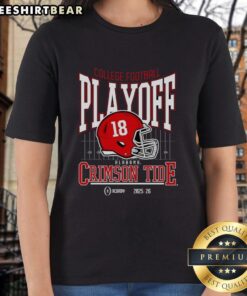 Original Alabama Crimson Tide 2025-2026 College Football Playoff Bound Helmet Ladies Tee for passionate fans.