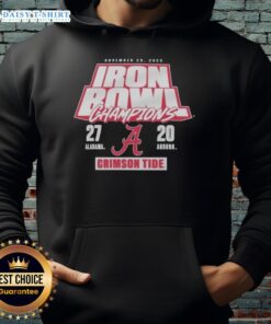 Alabama Crimson Tide hoodie celebrating 27-20 Iron Bowl victory over Auburn Tigers on November 29, 2025.