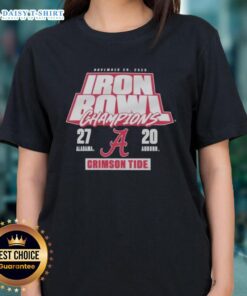 Original Alabama Crimson Tide Iron Bowl Champions ladies tee, celebrating the 27-20 victory over Auburn Tigers on November 29, 2025.