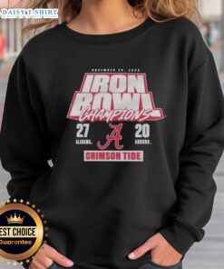 Alt Text: Alabama Crimson Tide sweatshirt celebrating their 27-20 Iron Bowl victory over Auburn Tigers on November 29, 2025.