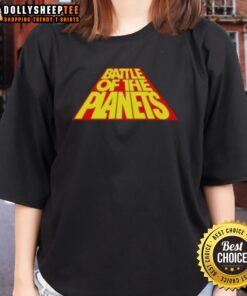 Original Battle of the Planets Ladies Tee featuring vibrant graphics and a stylish fit for fans of the classic series.