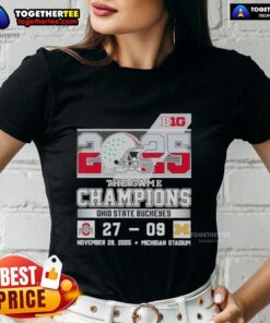 Ohio State Buckeyes champions tee celebrating The Game victory over Michigan at Big Ten Stadium, perfect for fans.