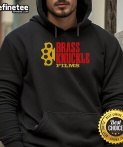 Original Brass Knuckle Films hoodie in black, featuring a bold logo, perfect for film enthusiasts and casual wear.