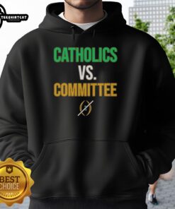 Original Catholics vs. Committee Notre Dame Fighting Irish hoodie showcasing vibrant team colors and logo design.