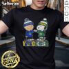 Original Charlie Brown fist bump with Snoopy on Milwaukee Brewers X Green Bay Packers T-shirt design.
