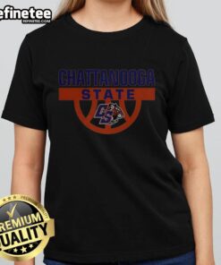 Original Chattanooga State Tigers Basketball logo on a ladies tee, showcasing school spirit and team pride.