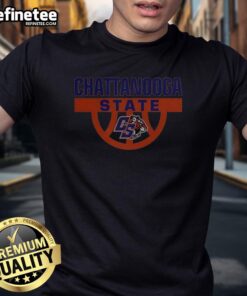 Original Chattanooga State Tigers Basketball CS Logo T-Shirt featuring vibrant team colors and bold logo design.