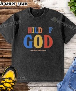 Original Child of God album by Forrest Frank on a washed T-shirt design, showcasing vibrant colors and artistic elements.