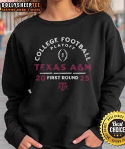 Texas A&M Aggies sweatshirt featuring the Original College Football Playoff 2025 First Round design.
