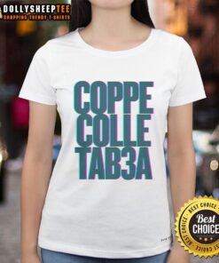 Original Coppe Colle Tab3a 3D Letter Ladies Tee featuring stylish design and vibrant colors for women's fashion.