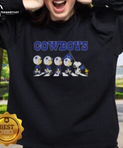 Original Dallas Cowboys X Peanuts Snoopy and Friends Abbey Road Sweatshirt featuring iconic characters in a fun design.