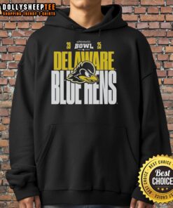 Original Delaware Blue Hens 2025 Ventures Bowl hoodie featuring team colors and logo, perfect for fans and alumni.