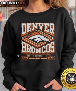 Original Denver Broncos heater sweatshirt in vibrant orange, perfect for fans to show team spirit during colder months.