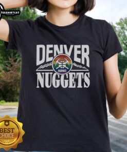 Alt Text: Original Denver Nuggets City Edition 2025 ladies tee featuring vibrant team colors and stylish design for fans.