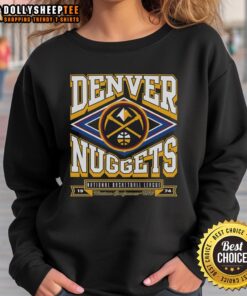Alt Text: Original Denver Nuggets heater sweatshirt featuring the team's logo, perfect for fans and cold weather wear.