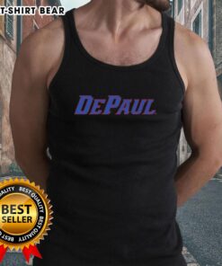 Original DePaul Blue Demons tank top featuring vibrant team colors and logo, perfect for fans and summer wear.
