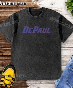 Original DePaul Blue Demons washed t-shirt featuring a vintage design, perfect for fans and casual wear.
