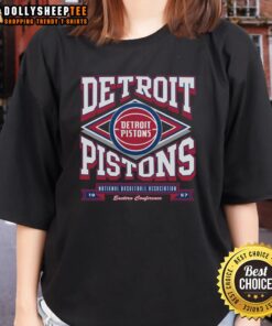 Alt Text: Original Detroit Pistons Heater Ladies Tee in vibrant colors, perfect for female fans of basketball and team spirit.