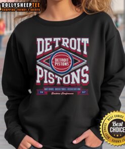 Original Detroit Pistons heater sweatshirt featuring vibrant team colors and logo, perfect for fans and winter wear.