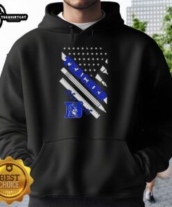 Original Duke Blue Devils X Teacher American Flag Hoodie showcasing vibrant colors and school spirit for fans.