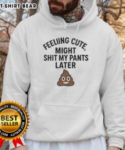 Original Feeling Cute Might Sh*t My Pants Later Hoodie, featuring playful text design on a cozy sweatshirt.
