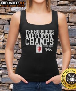 Original Fernando Mendoza Indiana Hoosiers 'Are Flippin Champs' signature tank top in vibrant colors, perfect for fans.