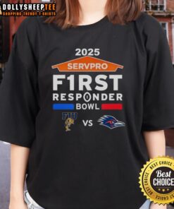 Florida International vs UTSA Roadrunners 2025 Servpro First Responder Bowl matchup ladies tee shirt design.