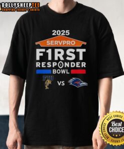 Original Florida International vs UTSA Roadrunners 2025 Servpro First Responder Bowl matchup T-shirt design.