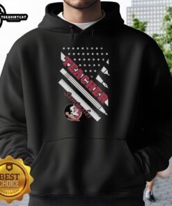 Alt Text: Original Florida State Seminoles X Teacher American Flag Hoodie featuring vibrant colors and a stylish design.