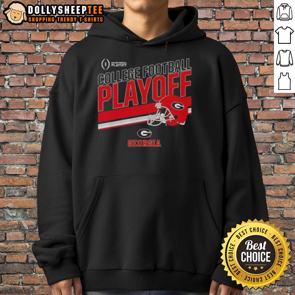 Original Georgia Bulldogs Football 2025 Cfb Playoff Stripe Hoodie Original Georgia Bulldogs Football 2025 CFB Playoff Stripe Hoodie in red and black, perfect for game day supporters.