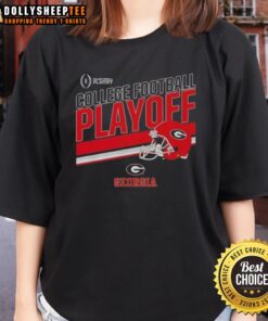 Alt Text: 2025 CFB Playoff Stripe Ladies Tee featuring Original Georgia Bulldogs Football design in vibrant colors.