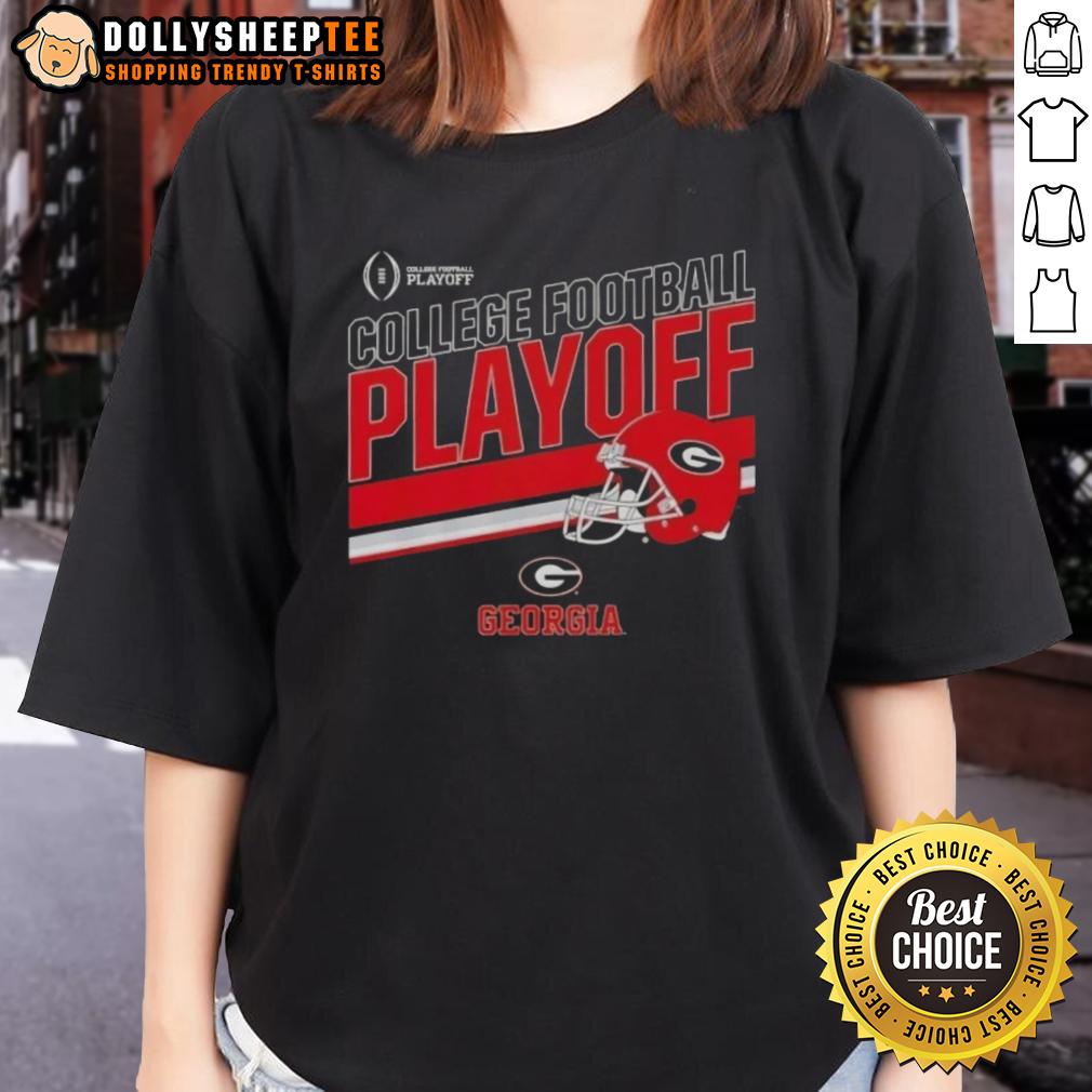 Original Georgia Bulldogs Football 2025 Cfb Playoff Stripe Ladies Tee Alt Text: 2025 CFB Playoff Stripe Ladies Tee featuring Original Georgia Bulldogs Football design in vibrant colors.