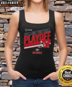 Alt Text: Original Georgia Bulldogs Football 2025 CFB Playoff Stripe Tank Top featuring vibrant team colors and logo.