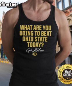 Original Go Blue 2025 tank top featuring Ohio State Buckeyes vs Michigan Wolverines design for game day fashion.