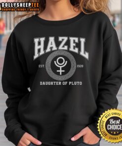 Alt Text: Original Hazel Daughter of Pluto Roman gold sweatshirt featuring a stylish design, perfect for casual wear.